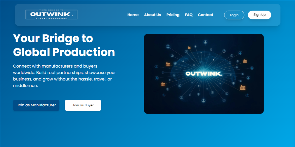 OUTWINK Web Application Laptop View